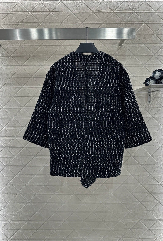 C 25 Sequined check cardigan jacket