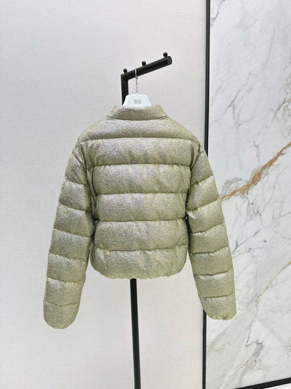 MON 25fw Silver stand collar down jacket