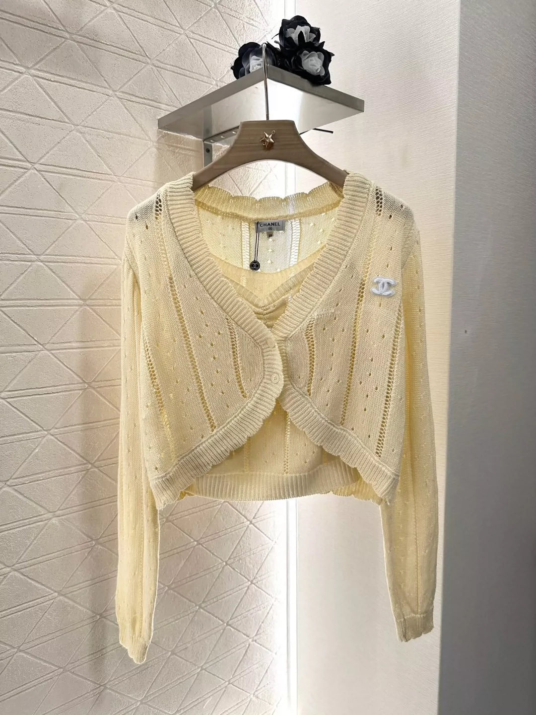 C 25 early fall new camisole knit cardigan two-piece
