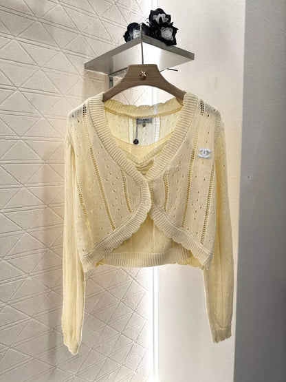 C 25 early fall new camisole knit cardigan two-piece