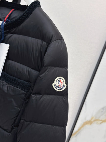 MON 25 Woven patchwork down jacket(BLAKC,NAVY,RED,BEIGI)
