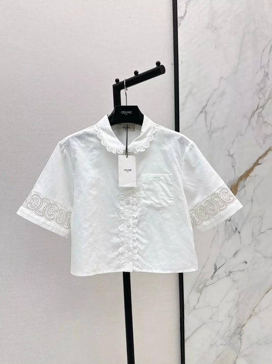 Ce 25 Spring/Summer New Heavy Embroidery Short Shirt