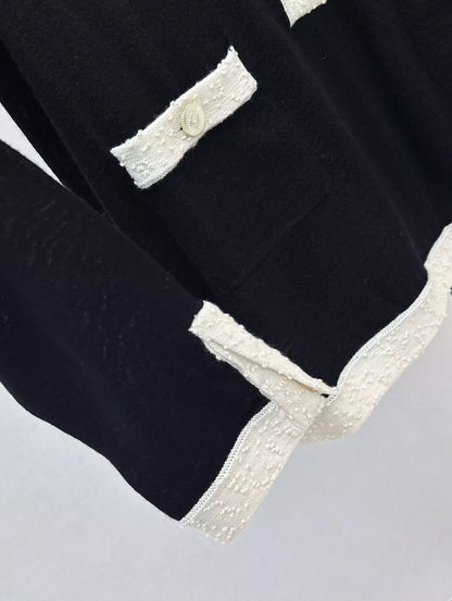 C 25 Early Fall New Premium Black and White Half Cardigan