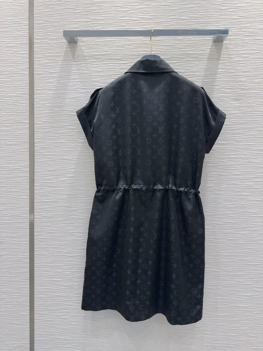 L 25 New Short Sleeve Zipper Dresses