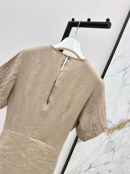 Lo 25Ss Spring/Summer French-inspired short-sleeved linen dress