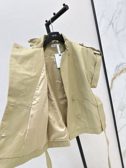 D 25 new stand-up collar small short trench coat