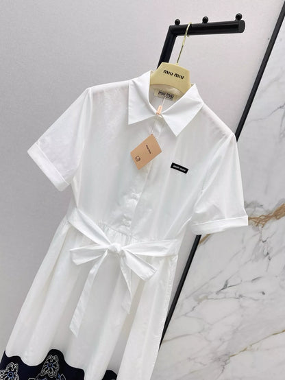 M 25 Spring/Summer Newest Hem Printed Belted Dresses