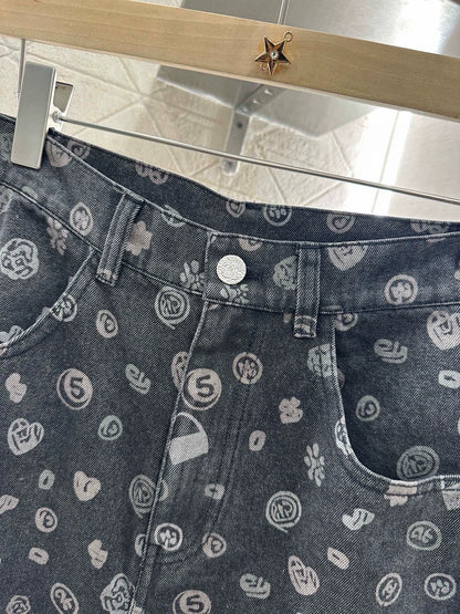 C 25 Laser printed denim trousers
