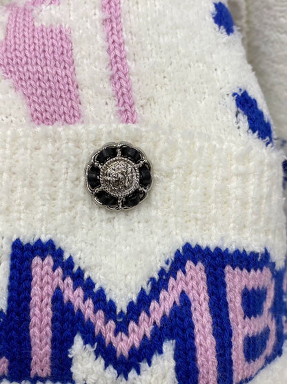 C 25 Handcrafted series lettering jacquard cardigan jacket