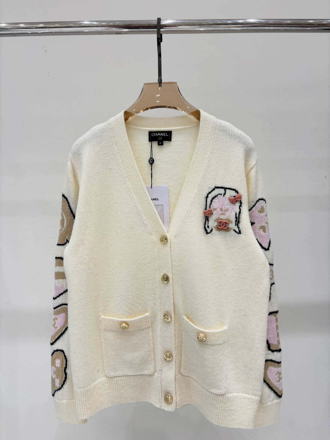 C 25 Spring/Summer New Style Girls Logo Casual Knit Cardigan