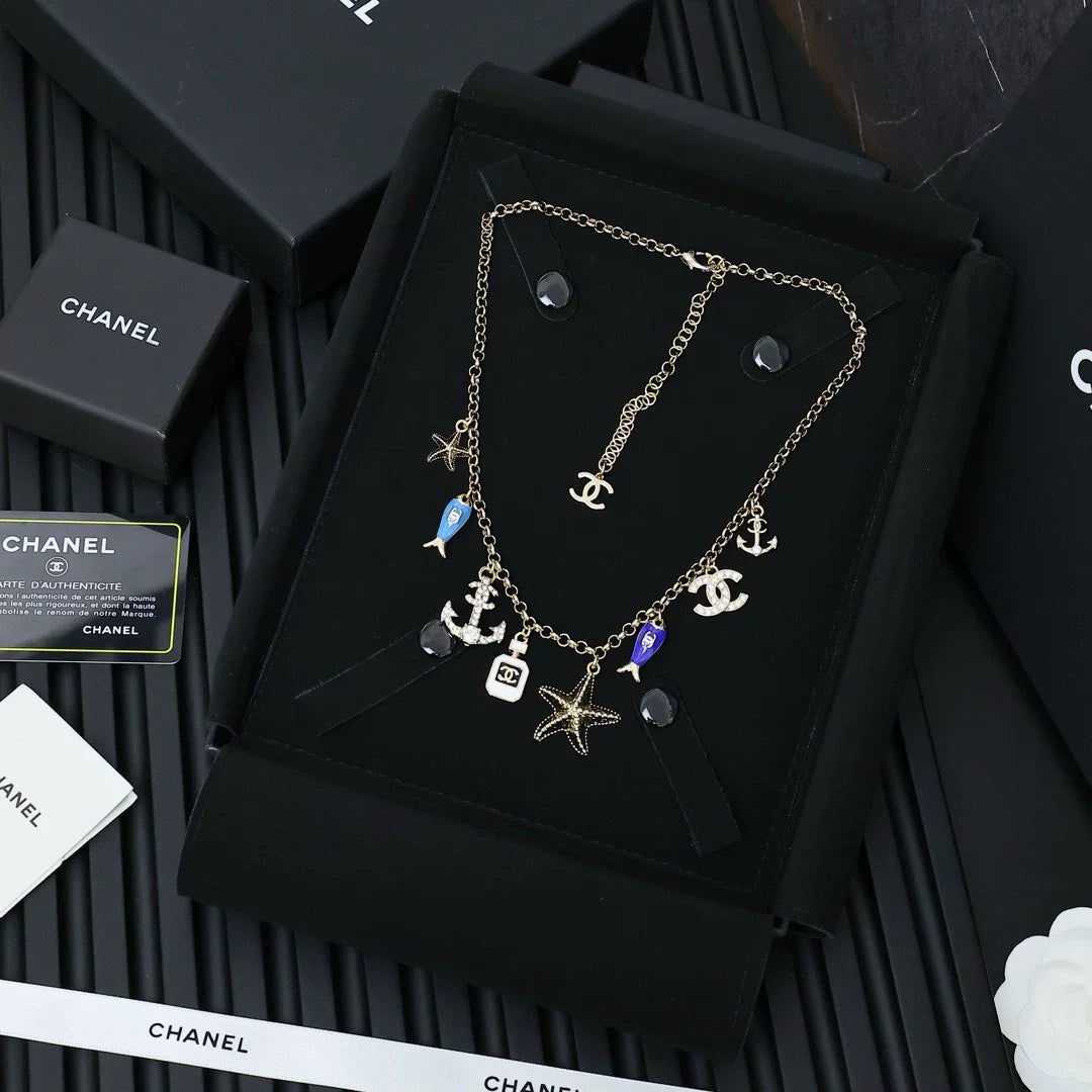 25 Summer New Ocean Series Multi-element Necklace