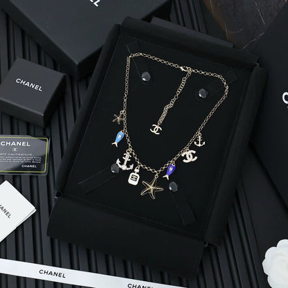 25 Summer New Ocean Series Multi-element Necklace