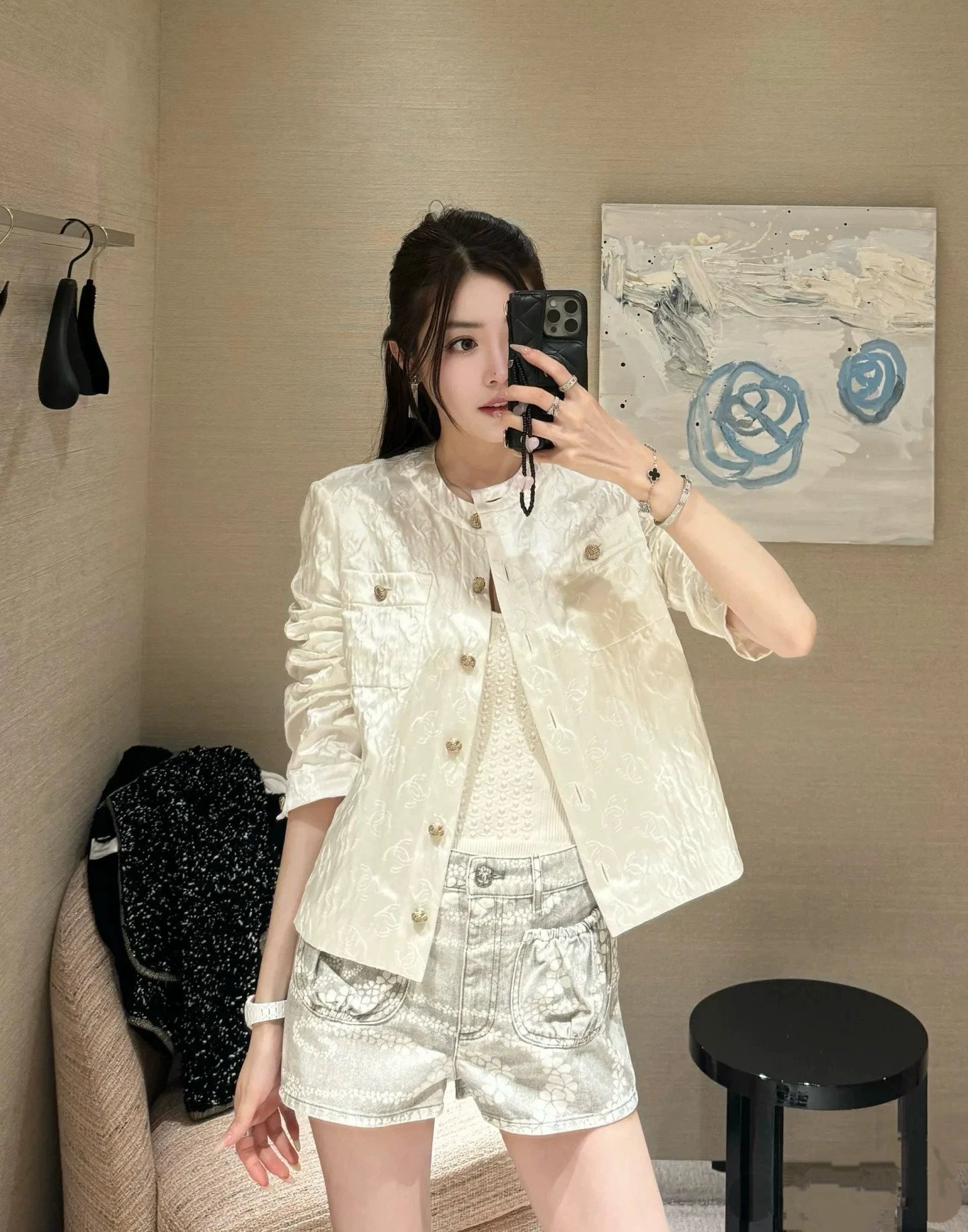 C 25 Silk cotton jacquard small jacket