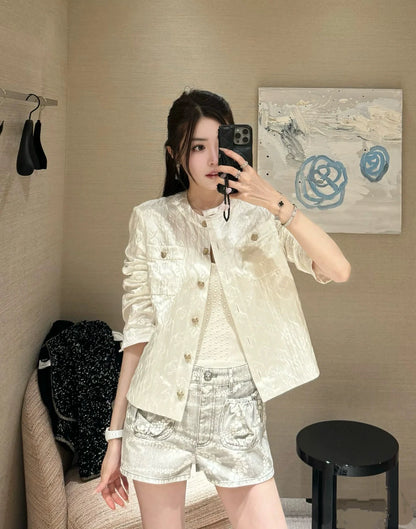 C 25 Silk cotton jacquard small jacket