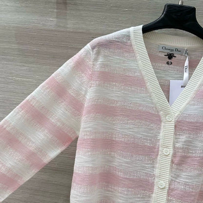 D 25 Spring/Summer Resort Collection Dopamine Colorway Premium Gradient Stripe Yarn Knit Small Cardigan