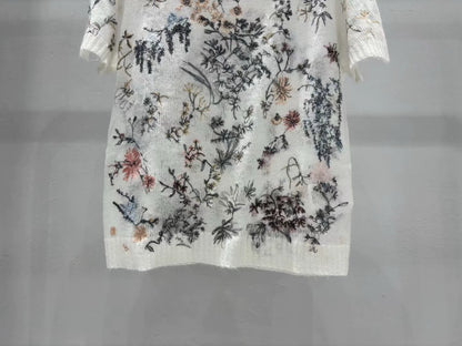 D 25 Early Autumn New Short Sleeve Knitted Thin Top