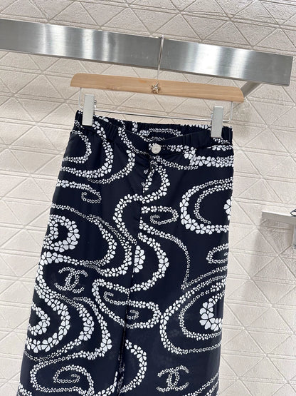 C 25Ss early spring new print wide-leg trousers