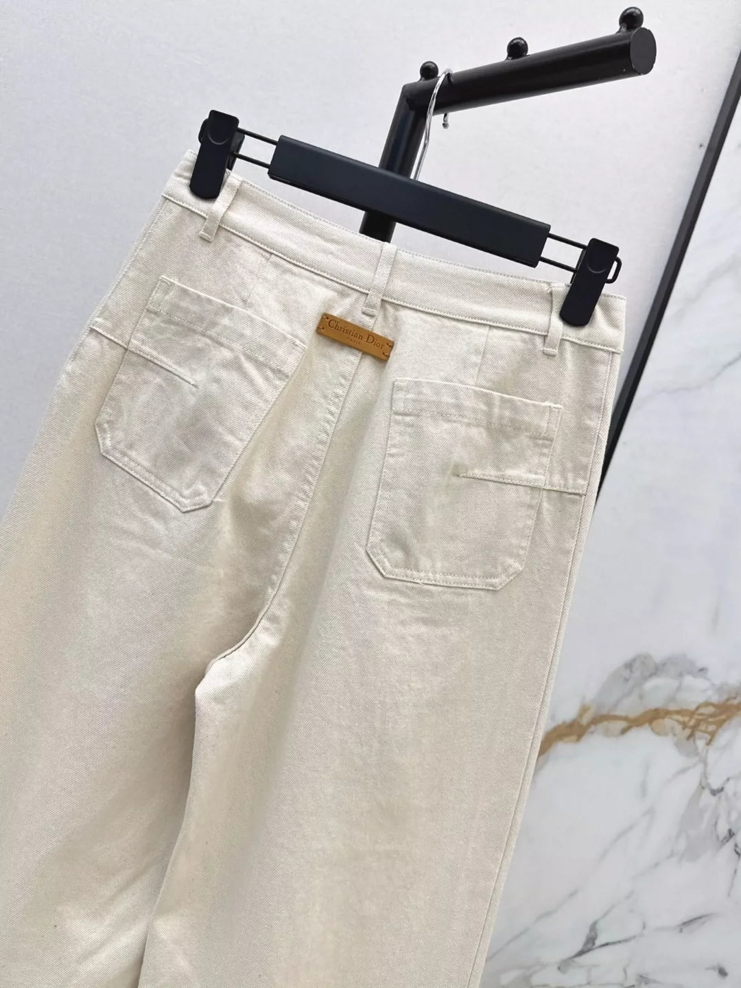 D 25 Spring/Summer Newest Mid-High Waist Double Pocket Straight Leg Jeans
