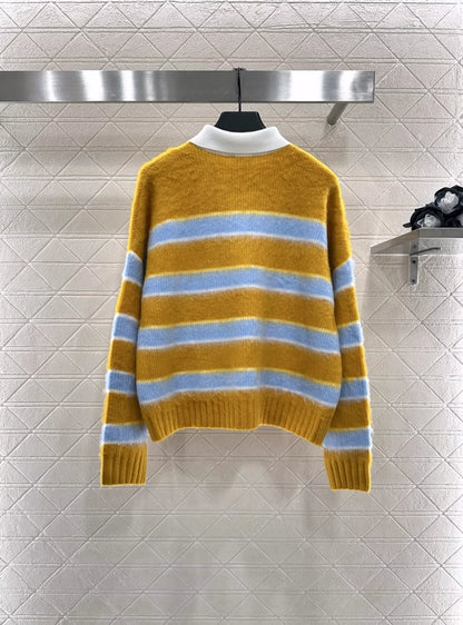 Ce 25 New Striped Polo Sweater