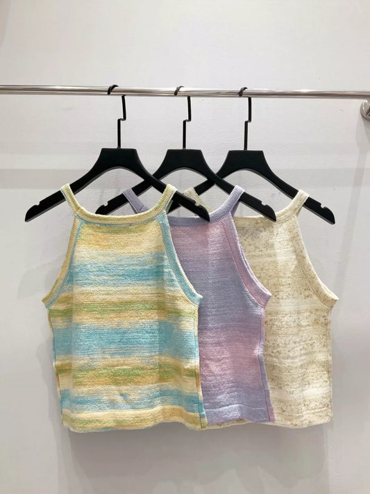 C 25 New gradient-colored dyed yarn vest
