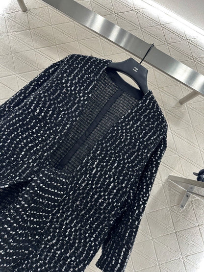 C 25 Sequined check cardigan jacket