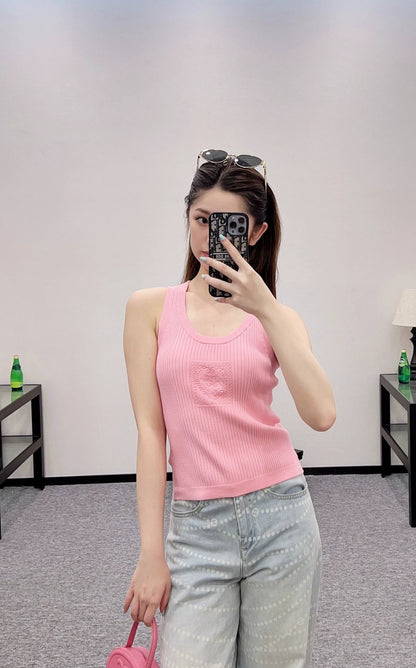 C 25 autumn and winter new product heart logo intarsia knitted vest