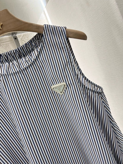 P 25 New Striped Sleeveless Dress