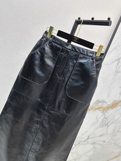 C 25A Premium Handcrafted Collection New Genuine Leather Skirt