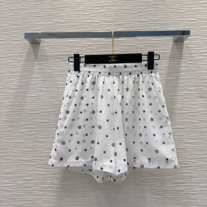 C 25 New Printed Pocket Long Sleeve Shirt Shorts Set