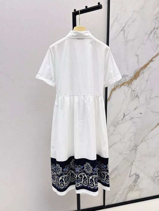 M 25 Spring/Summer Newest Hem Printed Belted Dresses