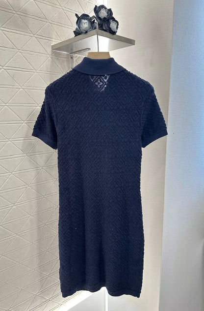 L 25 summer new three flowers diamond knit dress