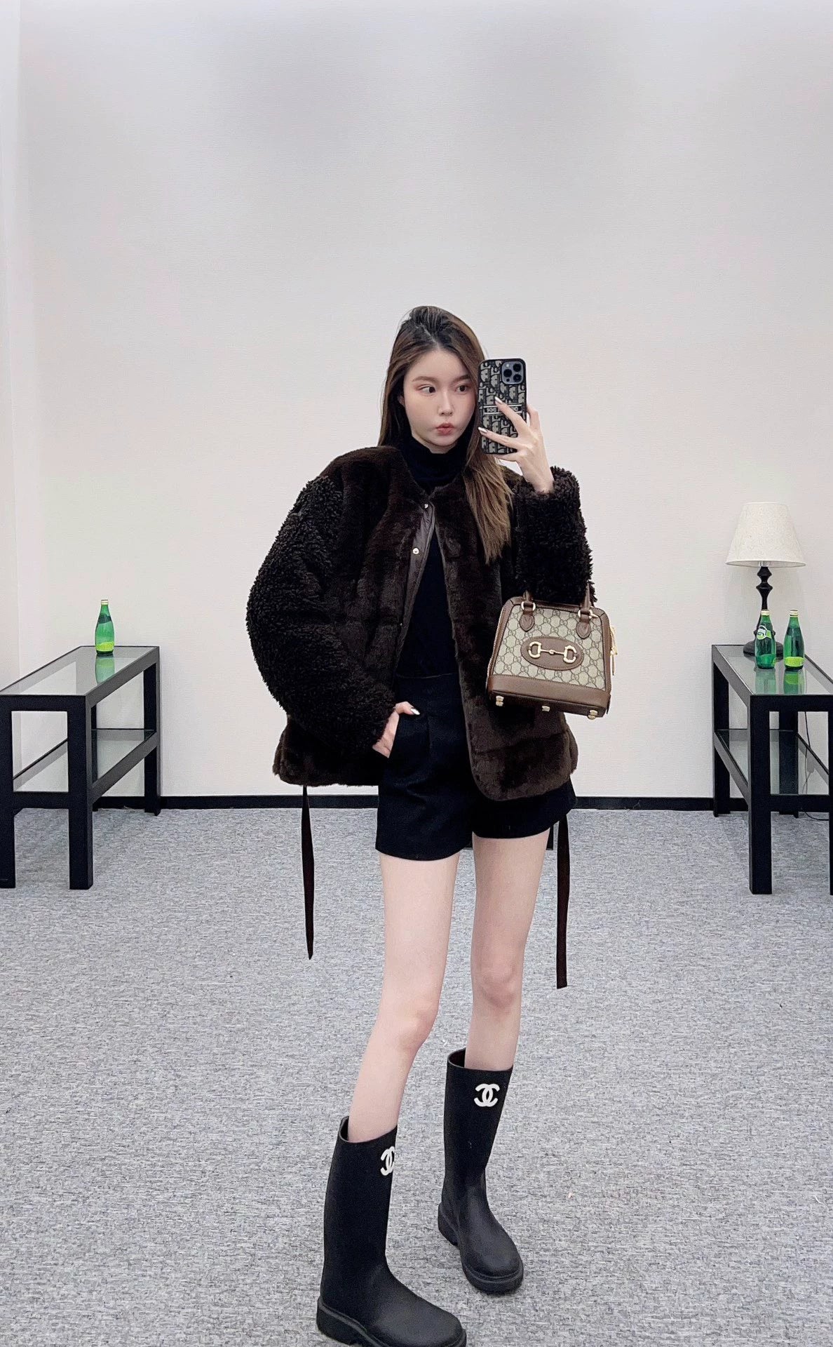Mon 25 Teddy Plush Snap Button Down Jacket