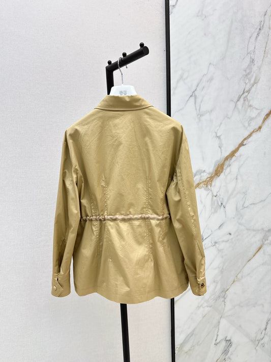 Mon 25 Collar drawstring trench coat jacket