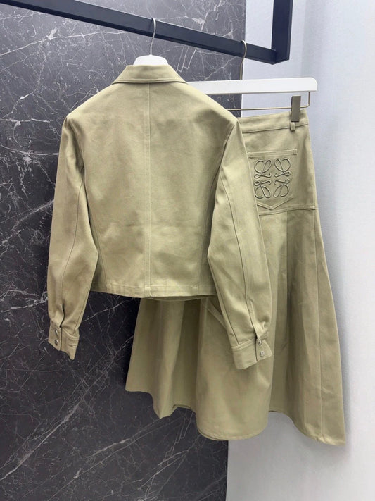 LO 25 Popular denim suit with embroidered letters