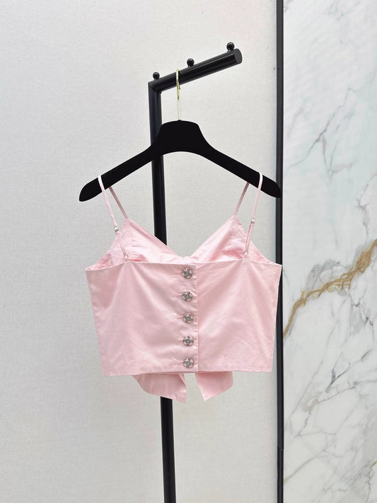 C 25 Bow-decorated suspenders(pink/white)