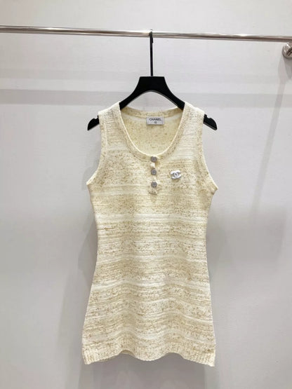C 25 New gradient-colored dyed yarn vest dress