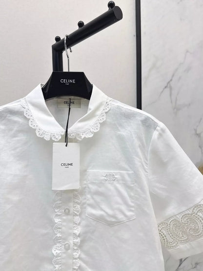 Ce 25 Spring/Summer New Heavy Embroidery Short Shirt