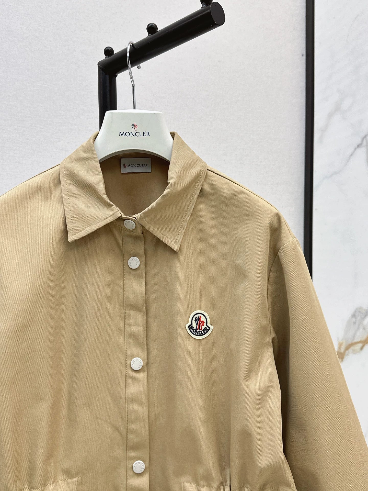 Mon 25fw New style drawstring waist mid-length trench coat