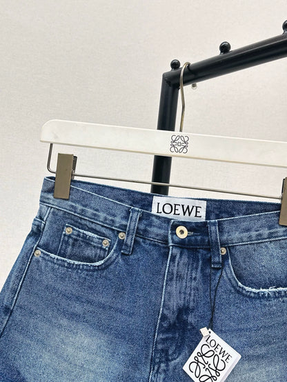 LO 25 Spring and Summer New Vintage Raw Edge Ultra Short Denim Shorts