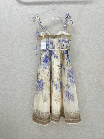 Z 25 New Flower Cluster Printed Halter Dresses