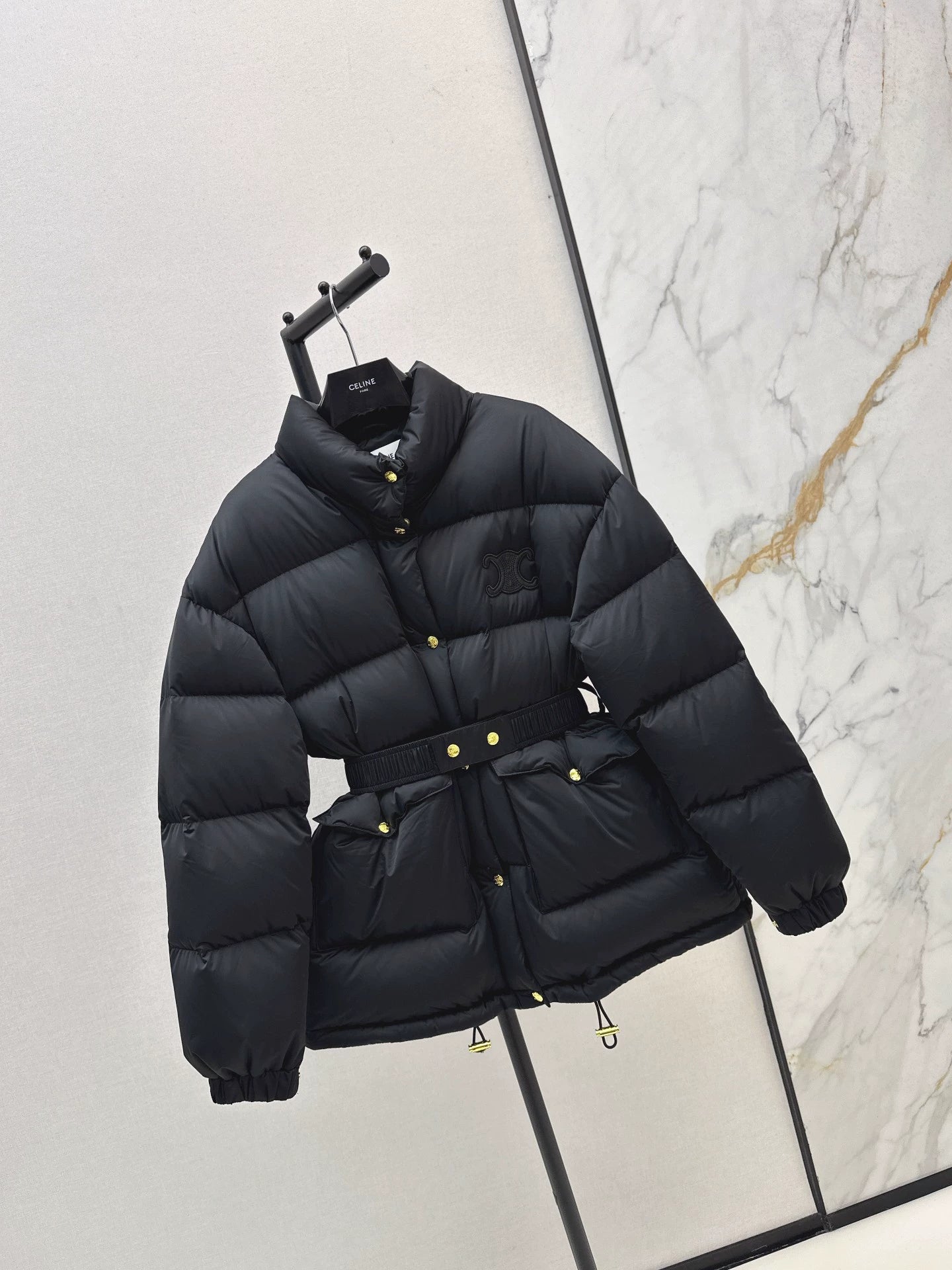 Ce 25 Stand collar waisted down jacket