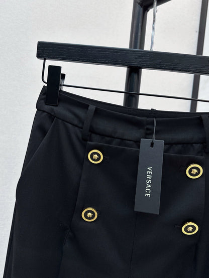 Ve 25 Spring/Summer newest style metal button decoration high-waisted small suit pants