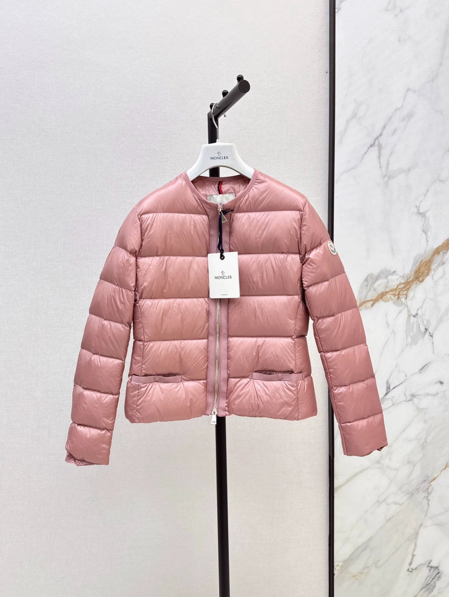 MON 25fw Simple round neck down jacket(BLACK/PINK/BROWN)