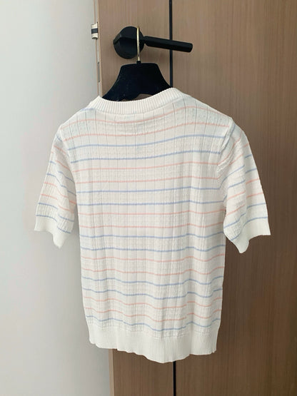 C 25 new White, pink Checkered short sleeve