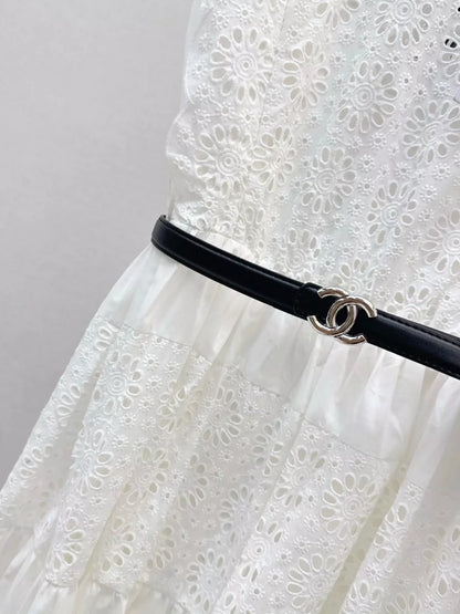 C 25 spring and summer new skeleton splicing sleeveless dress