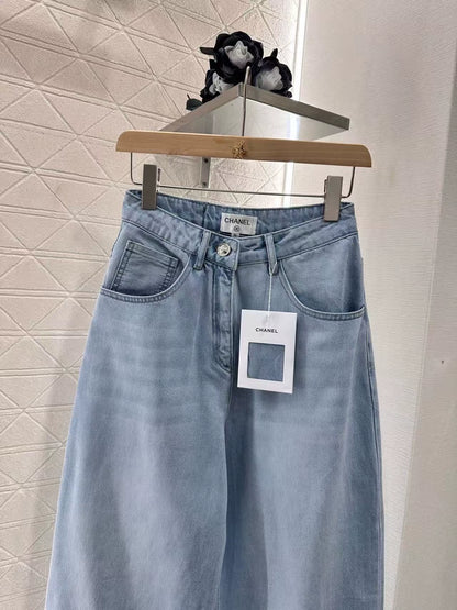 C 25 summer new sequins letters straight jeans