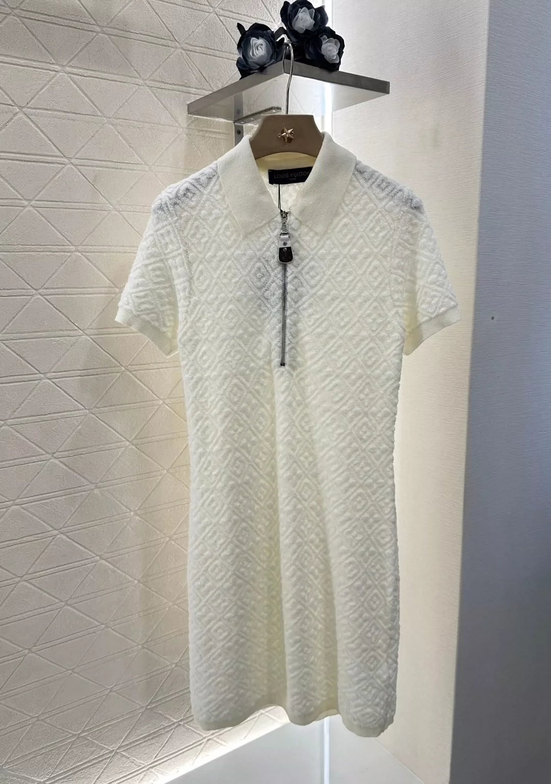 L 25 summer new three flowers diamond knit dress