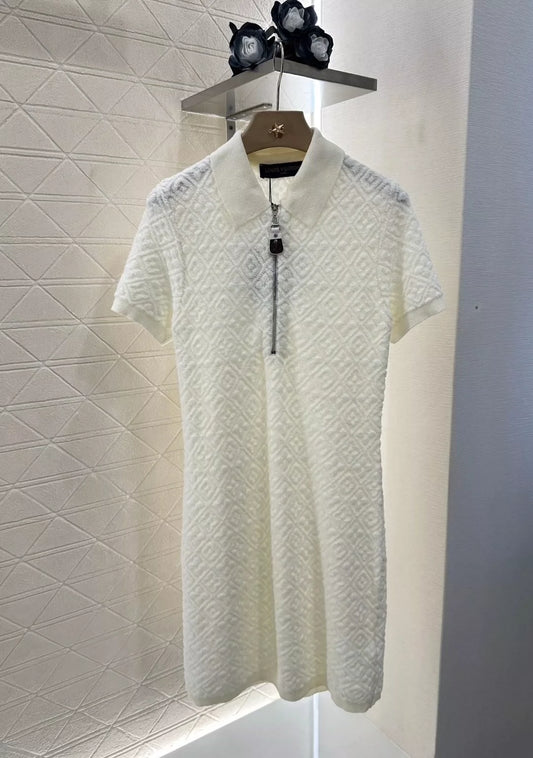 L 25 summer new three flowers diamond knit dress