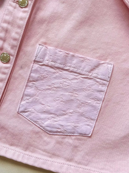 L 25Ss Spring/Summer New Pink Denim + Wide Leg Pants