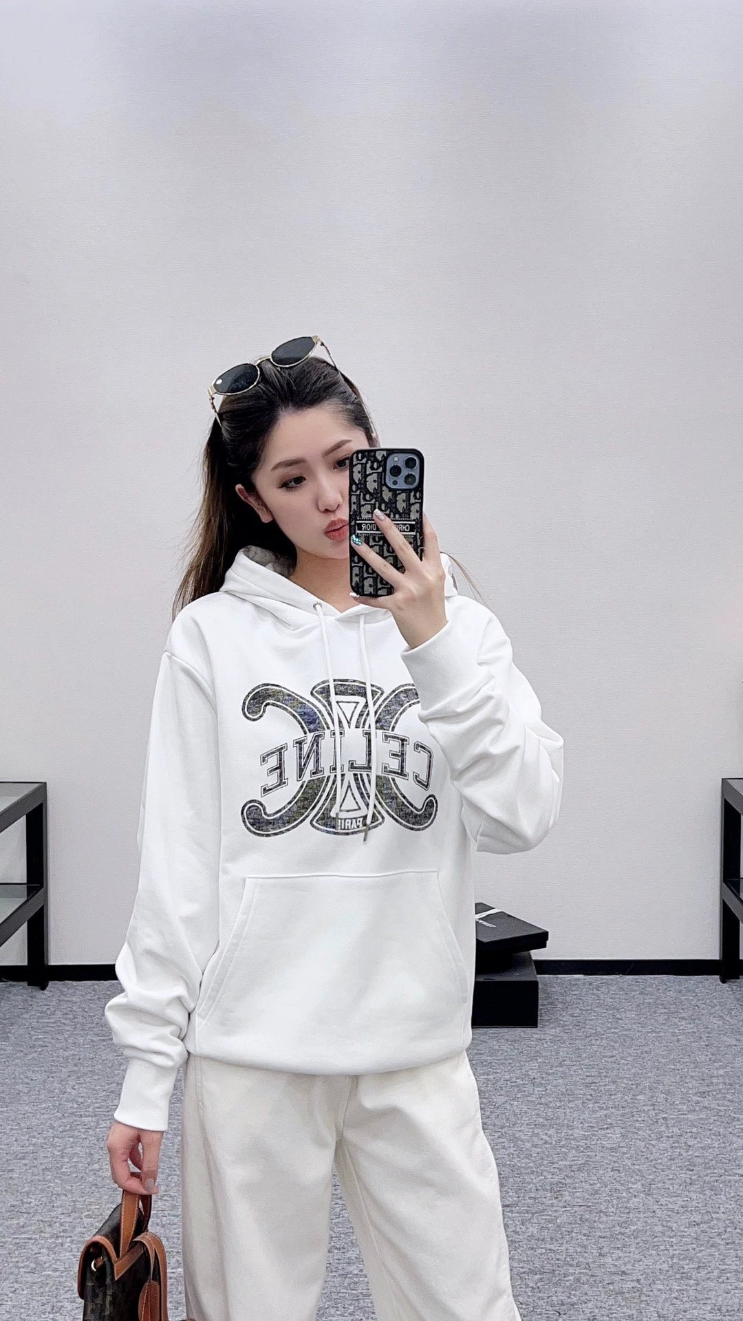 Ce 25 Hooded lettered sweatshirt